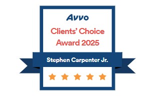Avvo Client's Choice Award 2025 badge for military law attorney Stephen H. Carpenter Jr. of Court & Carpenter